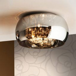 Schuller Valencia Argos LED ceiling light with crystals, Ø 40 cm
