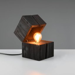 Trio Lighting Treasure table lamp, black, wood, hinged