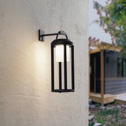 Lucande 2-in-1 LED solar light Tilena, black, round, aluminium