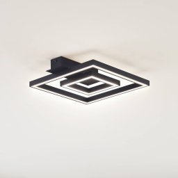 Lindby LED ceiling light Madamo, black, 30 cm, 3000K, aluminium