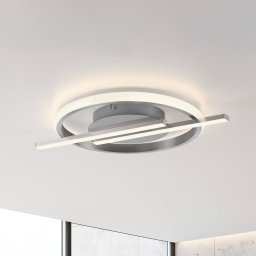 JUST LIGHT. GmbH JUST LIGHT. Korsa LED ceiling light, steel-coloured, dimmable