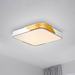 JUST LIGHT. GmbH JUST LIGHT. LED ceiling light Bila, white, 32x32 cm, wood