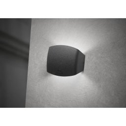 Fumagalli Outdoor wall light Abram black/clear, 16 cm, R7S CCT, up/down