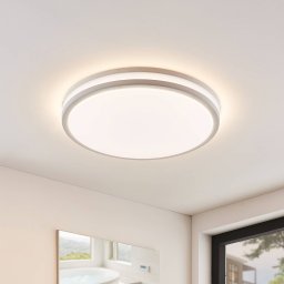 Lindby Arnim LED ceiling lamp, white, plastic, Ø 49cm, IP44