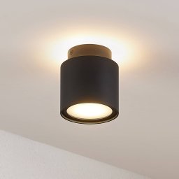 Arcchio ceiling lamp Walisa, Ø 10 cm, black, diffuser, GU10