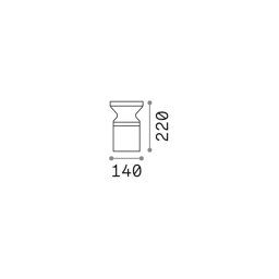 Ideallux Ideal Lux pillar light Torre anthracite aluminium height 22 cm