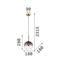 Ideallux Ideal Lux Empire Sfera pendant light, clear/smoke grey glass