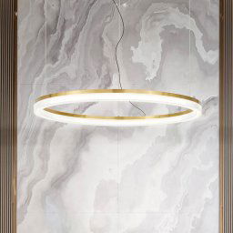 Ideallux Ideal Lux LED hanging light Crown Ø 80 cm, brass-coloured metal