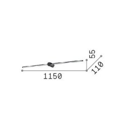 Ideallux Ideal Lux LED wall lamp Filo, brass-coloured, width 115 cm