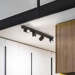 Ideallux Ideal Lux Rudy Square downlight, black, 4-bulb, metal