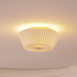 Lindby Magali ceiling light, white, paper, Ø 45 cm, E27