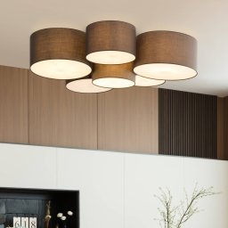 Lindby Maureka ceiling light, 94 cm, 6-bulb, textile