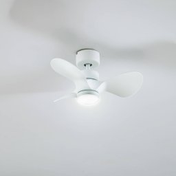 Lindby LED ceiling fan Enon, white, DC motor, quiet