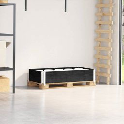 vidaXL Pallet Collar Black 100x50 cm Solid Wood Pine
