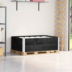 vidaXL Pallet Collars 2 pcs Black 120x80 cm Solid Wood Pine
