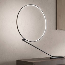 kdln LED table lamp Poise, black, height 109 cm, dimmer