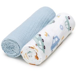 T-TOMI BIO Muslin Diapers cloth nappies Traffic 65x65 cm 2 pc