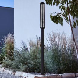 Lucande Alivaro outdoor light, black, 220 cm, E27, IP65