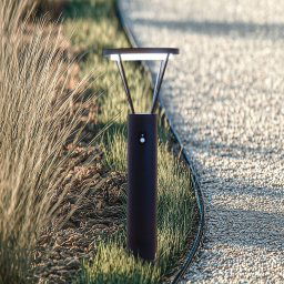 Lucande Elario solar-powered LED pathway lamp, 80 cm, CCT, sensor