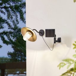 Lindby Virane LED solar wall light, black, aluminium