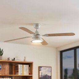 Lindby LED ceiling fan Tedric, white, quiet, Ø 133 cm