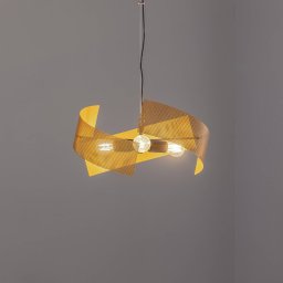Euluna Moira pendant light, gold-coloured, Ø 50 cm, 3-bulb