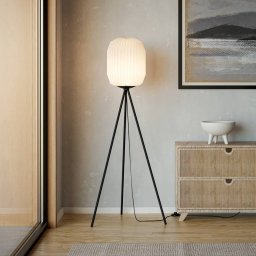 EGLO Belgrave floor lamp, height 141.5 cm, black/white, metal