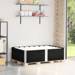 vidaXL Pallet Collars 2 pcs Black 150x100 cm Solid Wood Pine