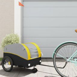 vidaXL Bike Trailer Black and Yellow 30 kg Iron
