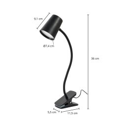 Lindby Ailina LED table lamp, clamp base, black