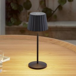 Lindby Esali LED rechargeable table lamp, black, metal, IP65