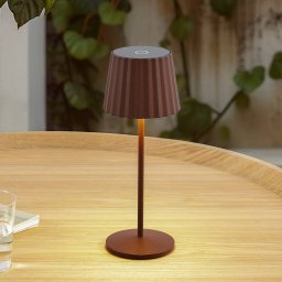 Lindby Esali LED rechargeable table lamp, rust brown, IP65