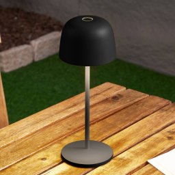 Lindby Arietty LED rechargeable table lamp, black, dimmable, IP65