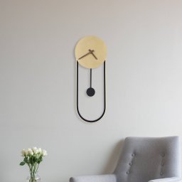 Globo Sussy LED wall lamp with clock black/gold