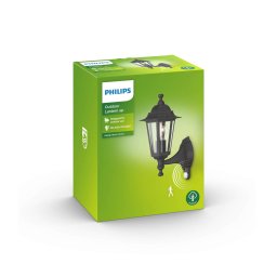 Philips Peking outdoor wall light, black with sensor