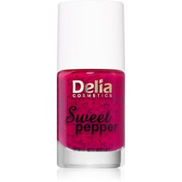 Delia Cosmetics Sweet Pepper Black Particles Nail Polish shade 05 Raspberry 11 ml