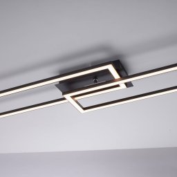 JUST LIGHT. GmbH Iven LED ceiling light, dimmable, black, 101.6 x 19.8 cm