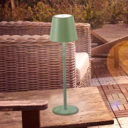 JUST LIGHT. GmbH JUST LIGHT. Euria rechargeable LED table lamp, green, iron, IP54