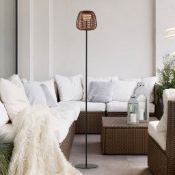 JUST LIGHT. GmbH JUST LIGHT. Askia rechargeable LED floor lamp, rattan, IP54, touchdim