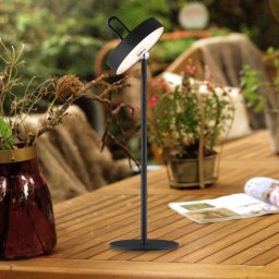 JUST LIGHT. GmbH JUST LIGHT. Amag rechargeable LED table lamp, black, iron, IP44