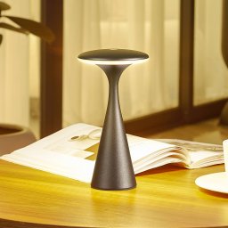 Lindby LED table lamp Evelen, black, IP54, CCT