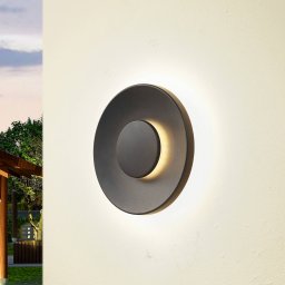 Lucande LED outdoor wall light Kayana, black, aluminium, 24 cm