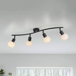 JUST LIGHT. GmbH JUST LIGHT. Loki ceiling light, 4-bulb, black, iron, glass