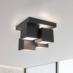 JUST LIGHT. GmbH JUST LIGHT. LED ceiling light Tetris, iron, 3000 K, black