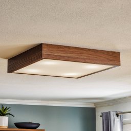 Argon Tromsö ceiling light, walnut, 50 x 50 cm, wood/glass