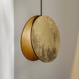 Nowodvorski Lighting Wheel pendant light in veneered wood, gold