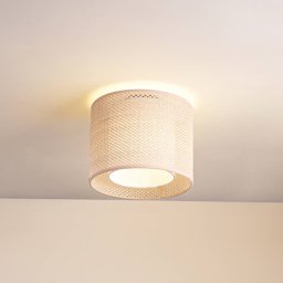 Lindby ceiling light Soula, Ø 26 cm, beige, plastic, E27