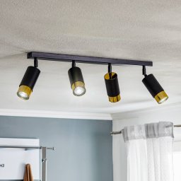 EMIBIG LIGHTING Kumo ceiling spotlight, black/gold, 4-bulb