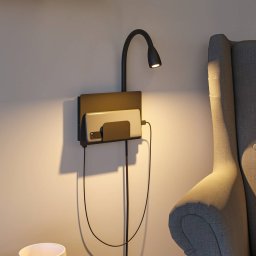 Paulmann Halina USB LED wall lamp, flexible arm black