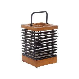 Les Jardins Tekura LED solar lantern, wood, bright, height 37 cm, sensor